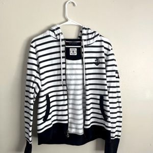 White and Blue Striped Tommy Hilfiger Jacket